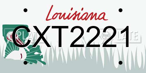 CXT2221 Louisiana License Plate