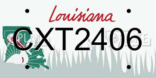 CXT2406 Louisiana License Plate