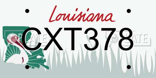CXT378 Louisiana License Plate