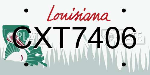 CXT7406 Louisiana License Plate