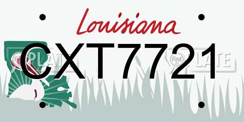 CXT7721 Louisiana License Plate