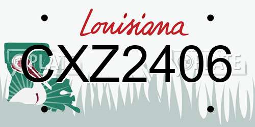 CXZ2406 Louisiana License Plate