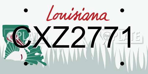 CXZ2771 Louisiana License Plate