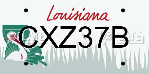 CXZ37B Louisiana License Plate
