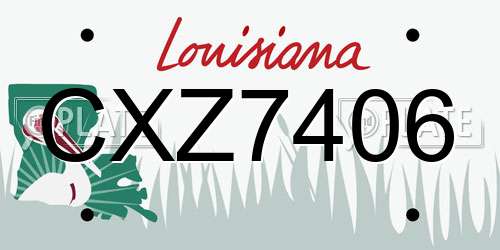CXZ7406 Louisiana License Plate