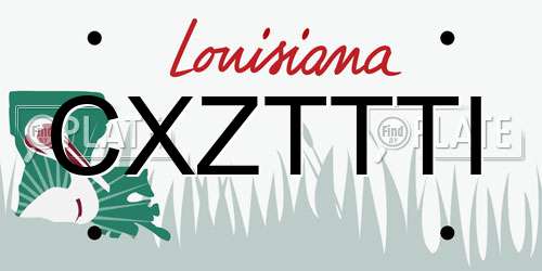 CXZTTTI Louisiana License Plate