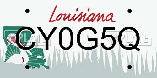 CY0G5Q Louisiana License Plate