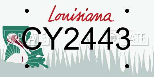CY2443 Louisiana License Plate