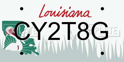 CY2T8G Louisiana License Plate