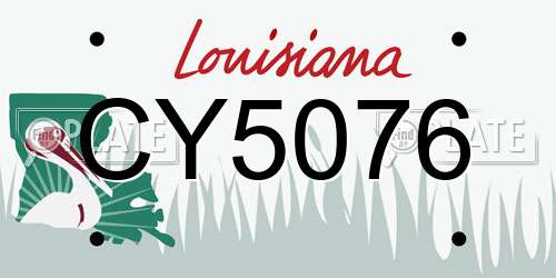 CY5076 Louisiana License Plate