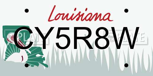 CY5R8W Louisiana License Plate