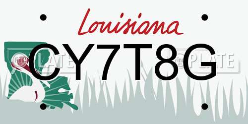 CY7T8G Louisiana License Plate