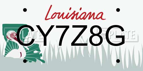 CY7Z8G Louisiana License Plate