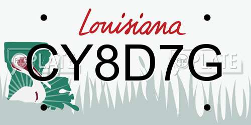 CY8D7G Louisiana License Plate