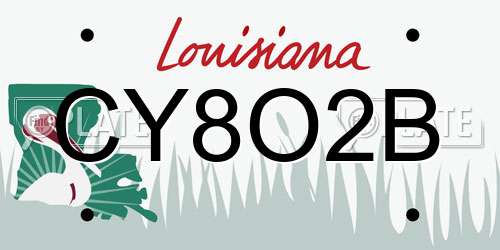CY8O2B Louisiana License Plate