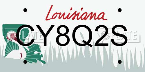 CY8Q2S Louisiana License Plate