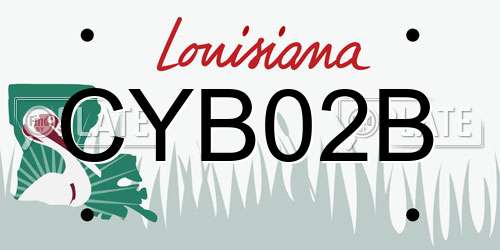 CYB02B Louisiana License Plate