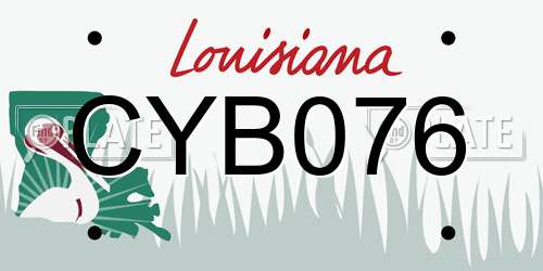 CYB076 Louisiana License Plate