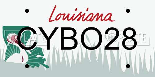 CYBO28 Louisiana License Plate