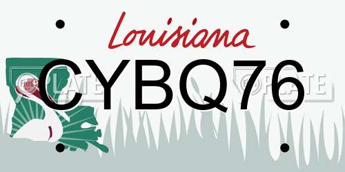 CYBQ76 Louisiana License Plate