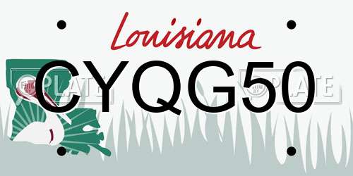 CYQG50 Louisiana License Plate