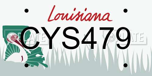 CYS479 Louisiana License Plate