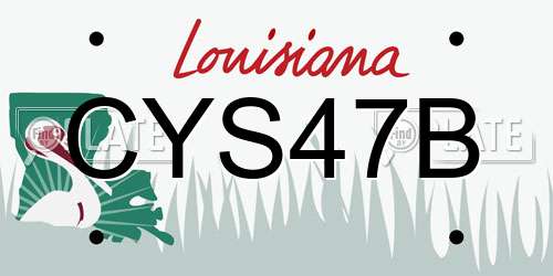 CYS47B Louisiana License Plate