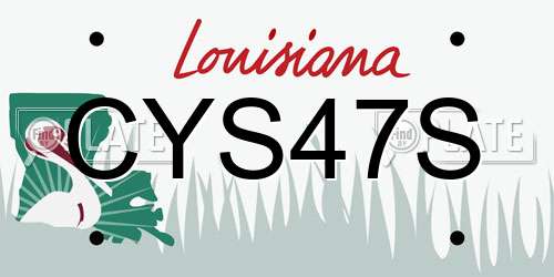 CYS47S Louisiana License Plate