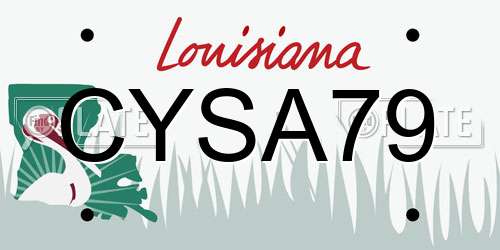 CYSA79 Louisiana License Plate
