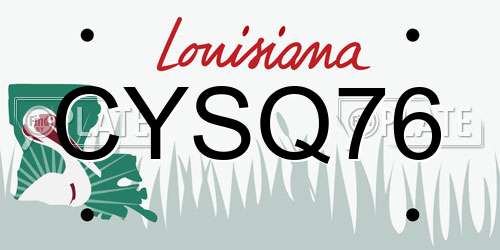 CYSQ76 Louisiana License Plate