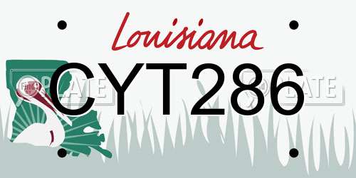 CYT286 Louisiana License Plate