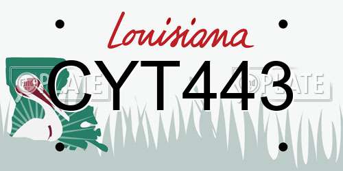CYT443 Louisiana License Plate