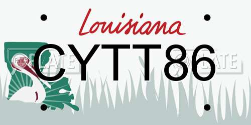 CYTT86 Louisiana License Plate