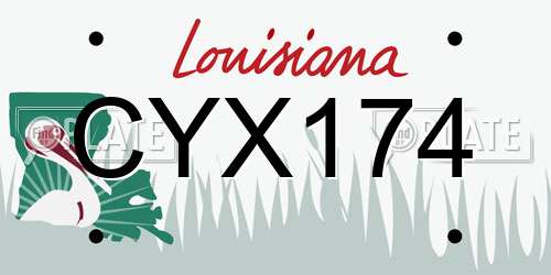 CYX174 Louisiana License Plate