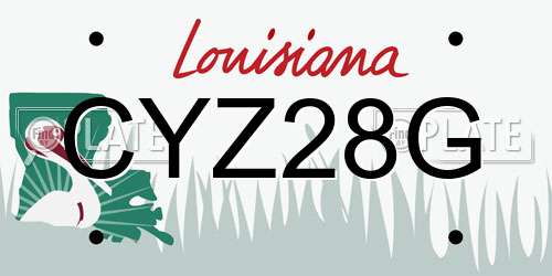 CYZ28G Louisiana License Plate