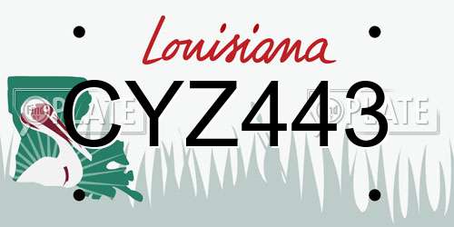 CYZ443 Louisiana License Plate