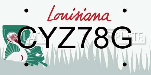 CYZ78G Louisiana License Plate