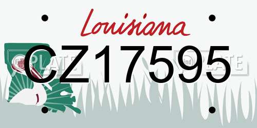 CZ17595 Louisiana License Plate