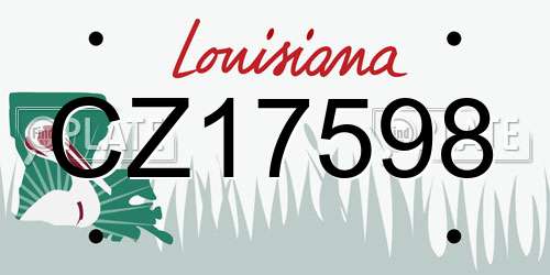 CZ17598 Louisiana License Plate