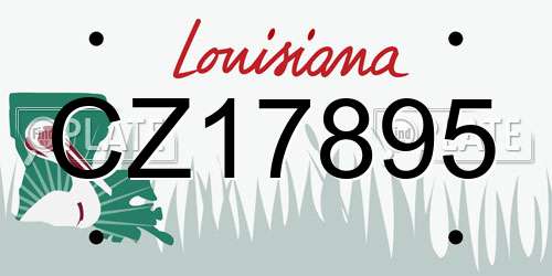 CZ17895 Louisiana License Plate