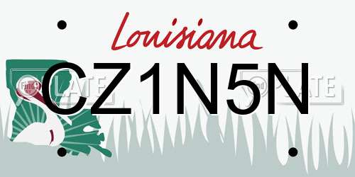 CZ1N5N Louisiana License Plate