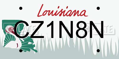 CZ1N8N Louisiana License Plate