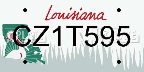 CZ1T595 Louisiana License Plate
