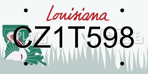 CZ1T598 Louisiana License Plate