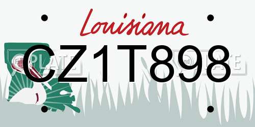 CZ1T898 Louisiana License Plate
