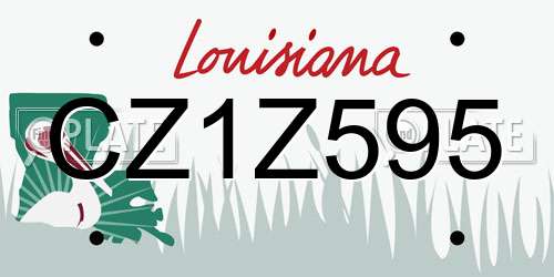 CZ1Z595 Louisiana License Plate