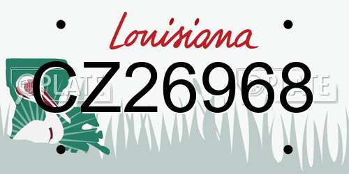 CZ26968 Louisiana License Plate