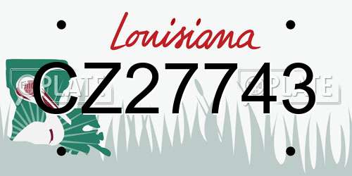 CZ27743 Louisiana License Plate