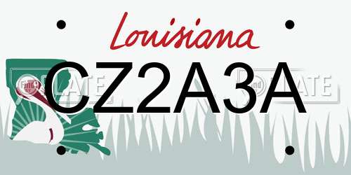 CZ2A3A Louisiana License Plate