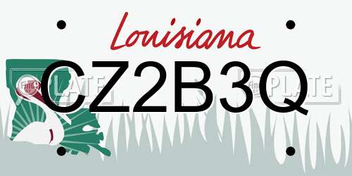 CZ2B3Q Louisiana License Plate